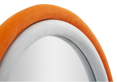 Miroir mural Antony orange/velours mixte 60x4x90 cm – Alliance audacieuse et esprit contemporain