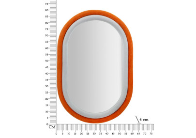 Miroir mural Antony orange/velours mixte 60x4x90 cm – Alliance audacieuse et esprit contemporain