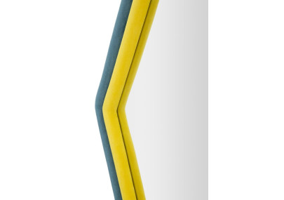 Miroir mural Tony bleu/velours jaune 75x4x80 cm – Design contrasté et énergie moderne
