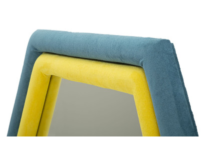 Miroir mural Tony bleu/velours jaune 75x4x80 cm – Design contrasté et énergie moderne