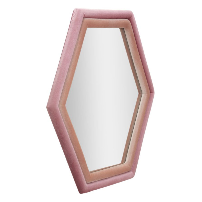 Miroir mural Tony mix velours rose 75x4x80 cm – Couleurs vibrantes et douceur sophistiquée