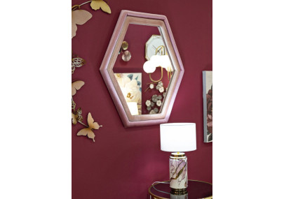 Miroir mural Tony mix velours rose 75x4x80 cm – Couleurs vibrantes et douceur sophistiquée