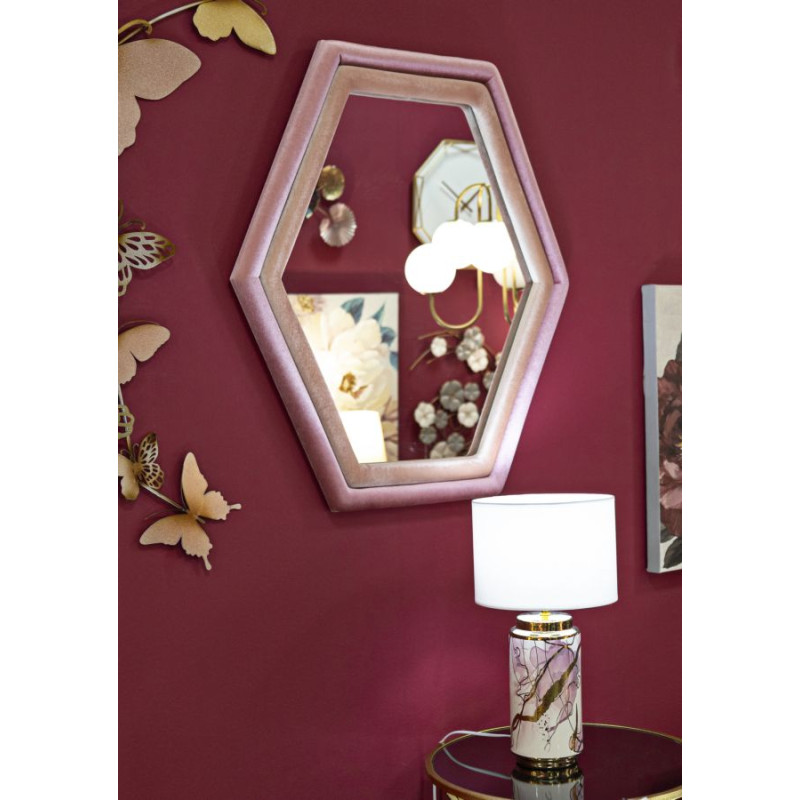 Miroir mural Tony mix velours rose 75x4x80 cm – Couleurs vibrantes et douceur sophistiquée