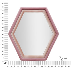 Miroir mural Tony mix velours rose 75x4x80 cm – Couleurs vibrantes et douceur sophistiquée