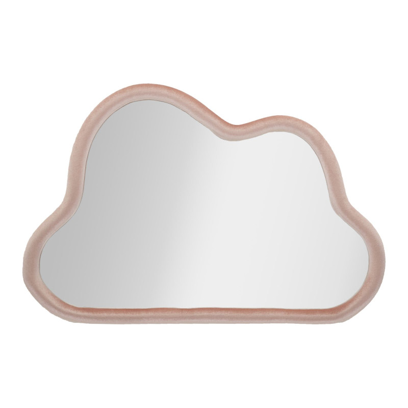 Miroir mural Rose Nuage velours 90x4x60 cm – Romantisme pastel et touche de modernité
