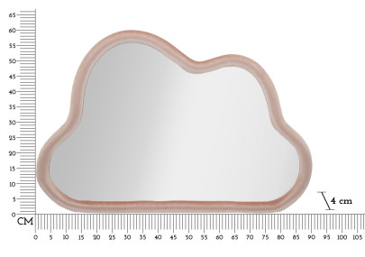 Miroir mural Rose Nuage velours 90x4x60 cm – Romantisme pastel et touche de modernité