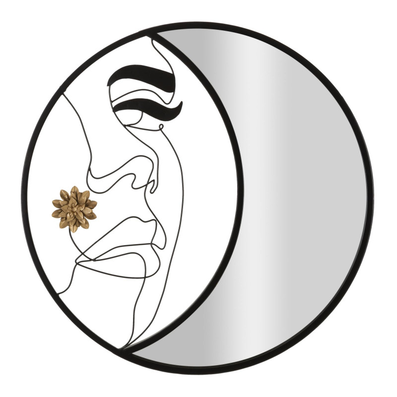 Miroir mural Melly Ø80x3,8 cm – Minimalisme chic et reflets lumineux