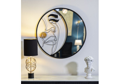 Miroir mural Melly Ø80x3,8 cm – Minimalisme chic et reflets lumineux