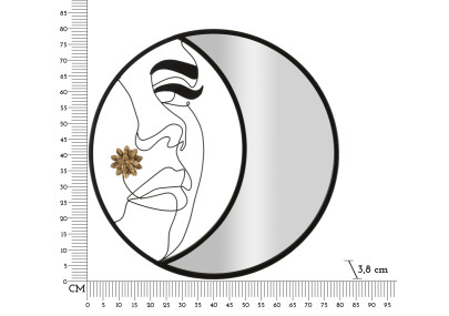 Miroir mural Melly Ø80x3,8 cm – Minimalisme chic et reflets lumineux