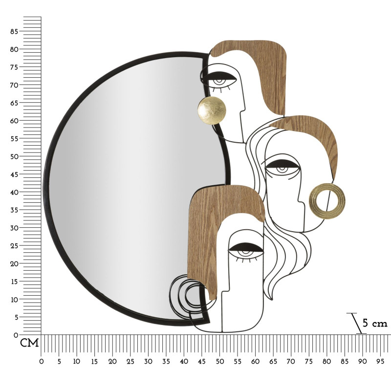 Miroir mural Assy 83x5x80 cm – Volume élégant et présence artistique