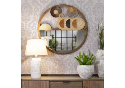 Bloc miroir mural Ø80x3 cm – Design épuré et brillance subtile