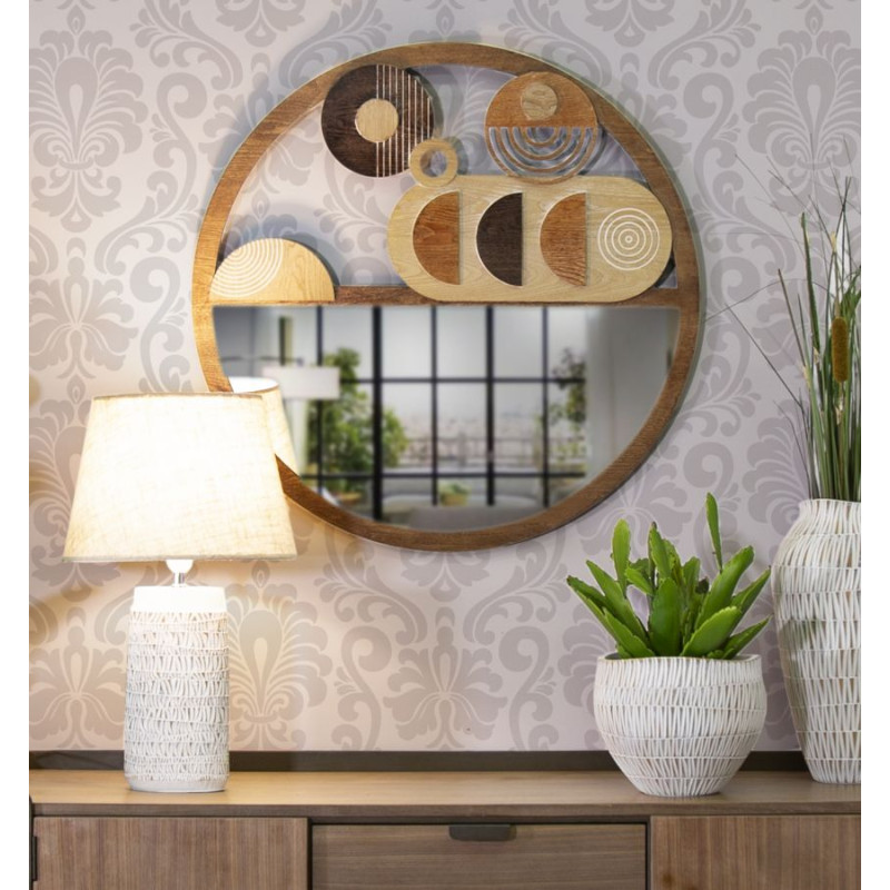 Bloc miroir mural Ø80x3 cm – Design épuré et brillance subtile