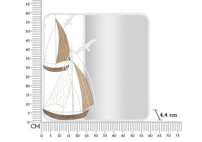 Miroir mural Adriatic 60x4,4x60 cm – Inspiration marine et équilibre visuel