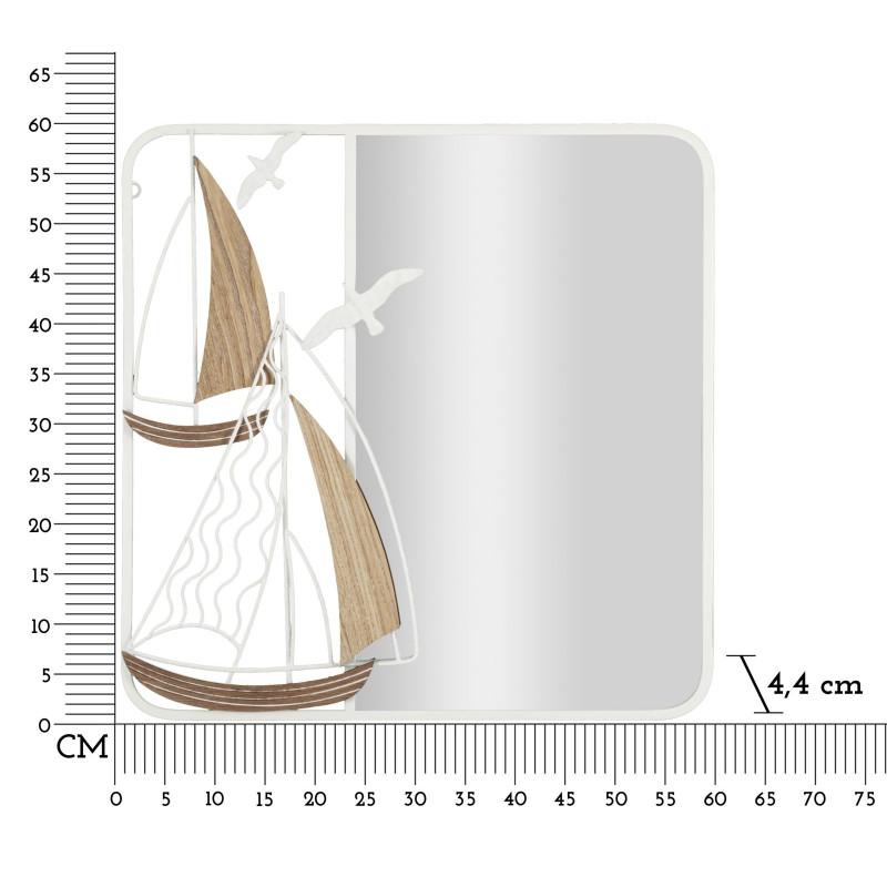 Miroir mural Adriatic 60x4,4x60 cm – Inspiration marine et équilibre visuel
