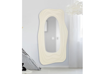 Miroir mural Dafne blanc 90x4x165 cm – Pureté lumineuse et élégance monumentale