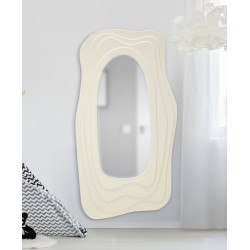 Miroir mural Dafne blanc 90x4x165 cm – Pureté lumineuse et élégance monumentale