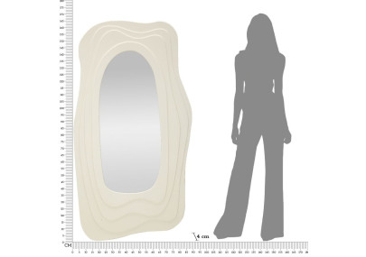 Miroir mural Dafne blanc 90x4x165 cm – Pureté lumineuse et élégance monumentale