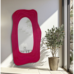 Miroir mural Dafne fuchsia 90x4x165 cm – Couleur vibrante et sophistication glamour