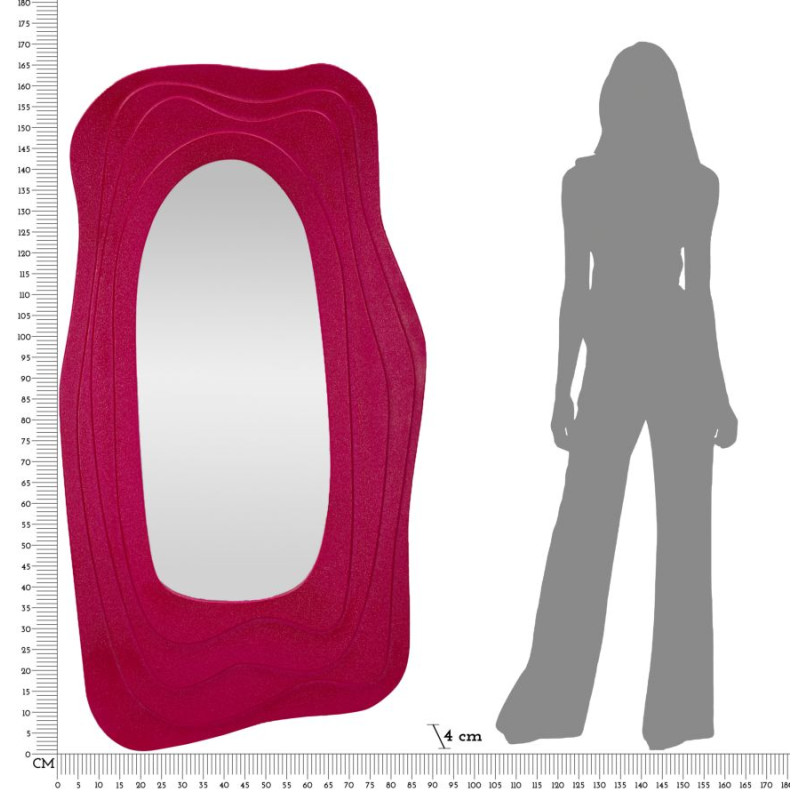 Miroir mural Dafne fuchsia 90x4x165 cm – Couleur vibrante et sophistication glamour