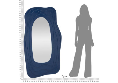 Miroir mural Dafne bleu 90x4x165 cm – Ton apaisant et allure raffinée