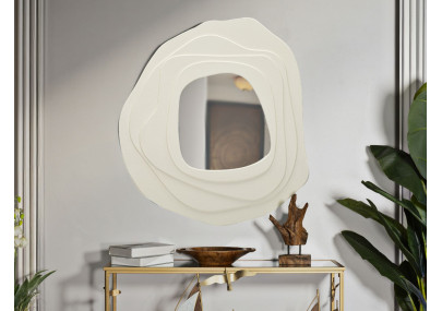 Miroir mural Dalia blanc 90x4x97 cm – Lignes douces et éclat intemporel