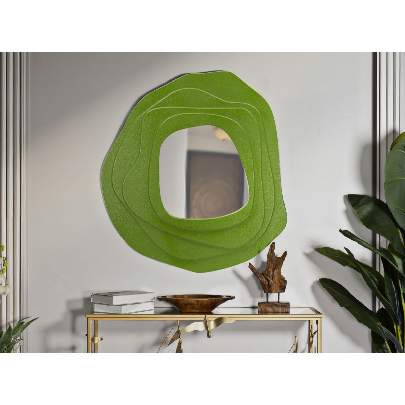 Miroir mural Dalia vert 90x4x97 cm – Harmonie végétale et modernité élégante
