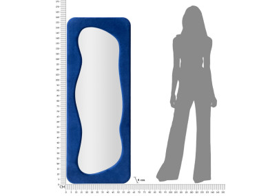 Miroir mural Theodor bleu 60x4x160 cm – Design moderne et lignes épurées