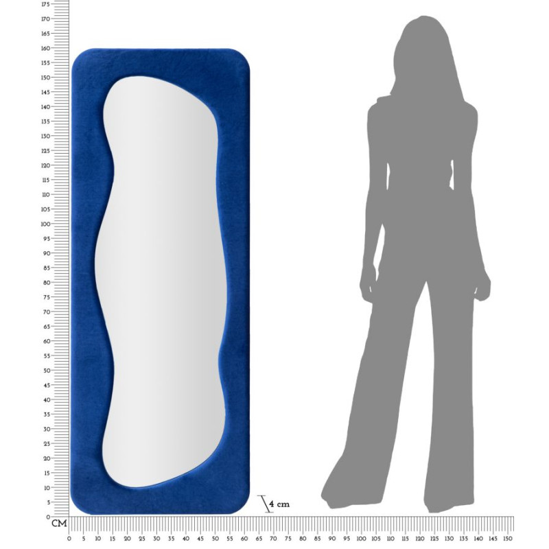 Miroir mural Theodor bleu 60x4x160 cm – Design moderne et lignes épurées