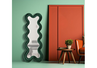 Miroir mural Monica vert 58x4x160 cm – Élégance naturelle et présence harmonieuse