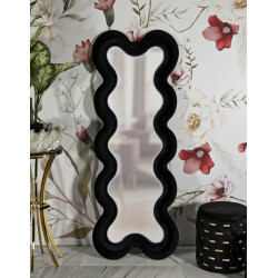 Miroir mural Noir Monica 58x4x160 cm (miroir 39x124 cm) – Chic intense et design sobre