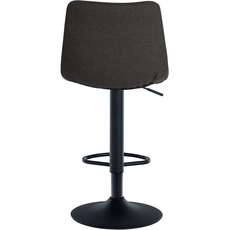 Tabouret de bar Jerry, tissu noir/gris foncé