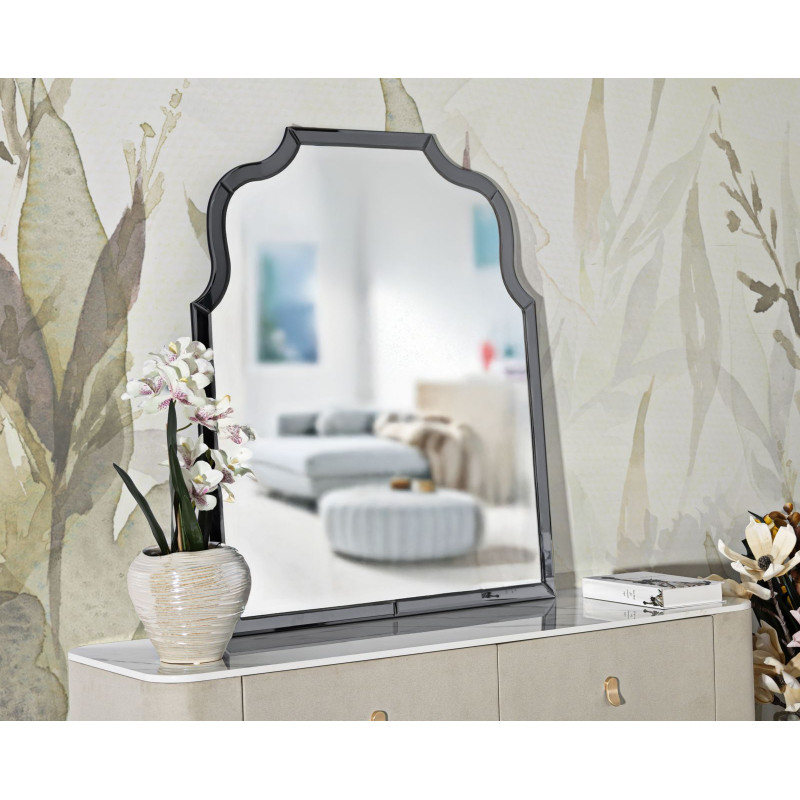 Miroir mural Ankara gris 85x1x100 cm (miroir 78x93 cm) – Minimalisme chic et design contemporain