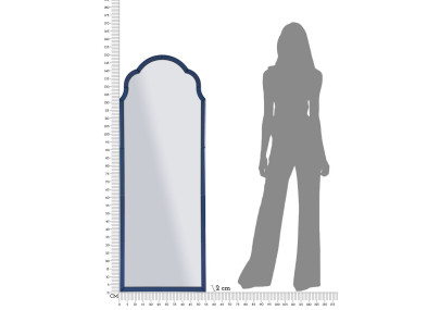 Miroir mural Bleu Tangier 55x2x150 cm (miroir 49x144 cm) – Reflets marins et style raffiné