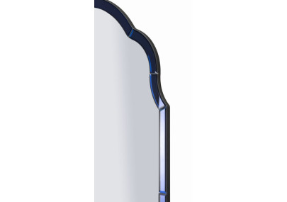 Miroir mural Bleu Tangier 62x1x100 cm (miroir 55x94 cm) – Raffinement marin et lignes épurées