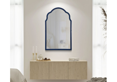 Miroir mural Bleu Tangier 62x1x100 cm (miroir 55x94 cm) – Raffinement marin et lignes épurées