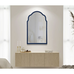 Miroir mural Bleu Tangier 62x1x100 cm (miroir 55x94 cm) – Raffinement marin et lignes épurées