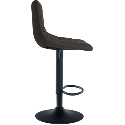 Tabouret de bar Jerry, tissu noir/gris foncé