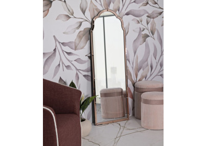 Miroir mural Tangier rose 55x2x150 cm (miroir 49x144 cm) – Touche romantique et modernité lumineuse