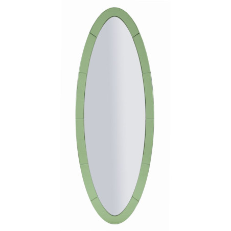 Miroir mural Oslo vert 55x2x150 cm (miroir 42,5x137,5 cm) – Élégance naturelle et lignes pures