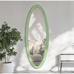 Miroir mural Oslo vert 55x2x150 cm (miroir 42,5x137,5 cm) – Élégance naturelle et lignes pures