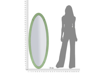 Miroir mural Oslo vert 55x2x150 cm (miroir 42,5x137,5 cm) – Élégance naturelle et lignes pures