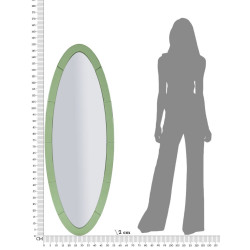 Miroir mural Oslo vert 55x2x150 cm (miroir 42,5x137,5 cm) – Élégance naturelle et lignes pures