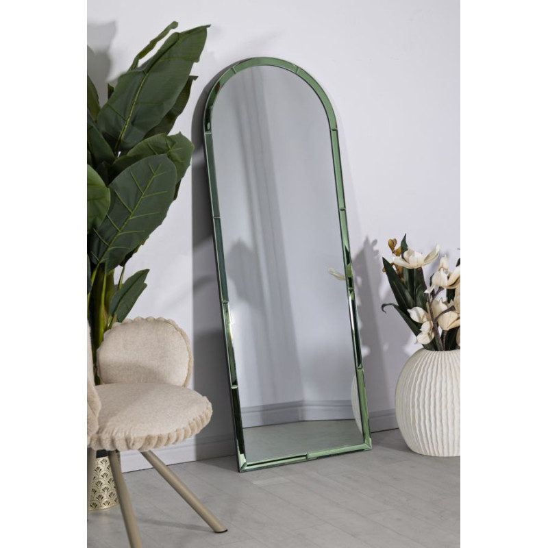 Miroir mural Vert de Bakou 55x2x150 cm (miroir 49x144 cm) – Prestige vert et raffinement moderne