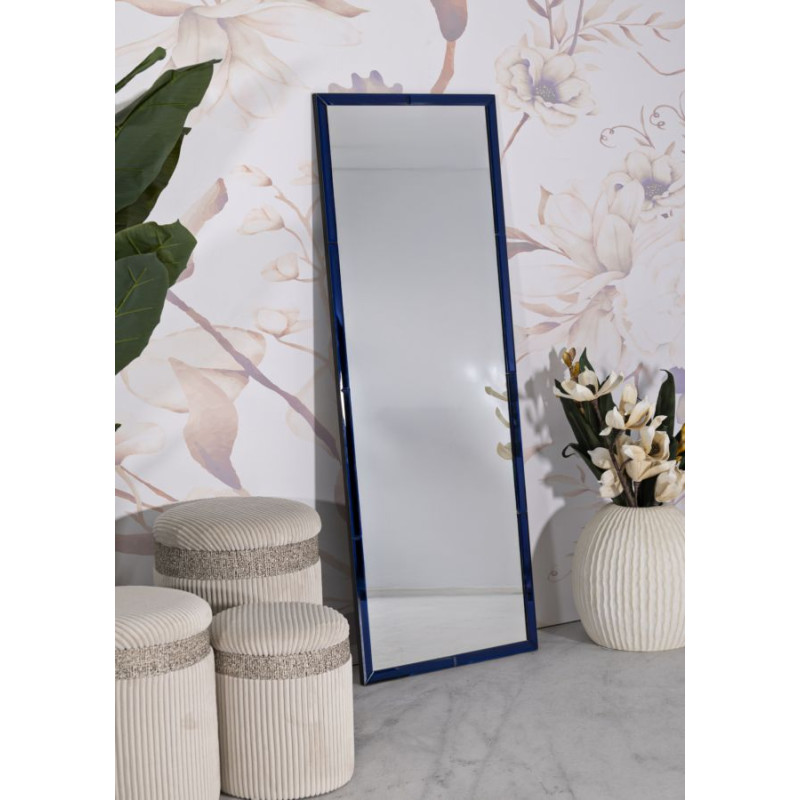 Miroir mural Bleu Berlin 55x2x150 cm (miroir 49x143,5 cm) – Couleur apaisante et design contemporain