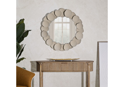 Miroir mural Dune 85x7,5x85 cm (miroir Ø62 cm) – Élégance sculpturale et harmonie murale