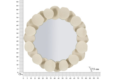 Miroir mural Dune 85x7,5x85 cm (miroir Ø62 cm) – Élégance sculpturale et harmonie murale