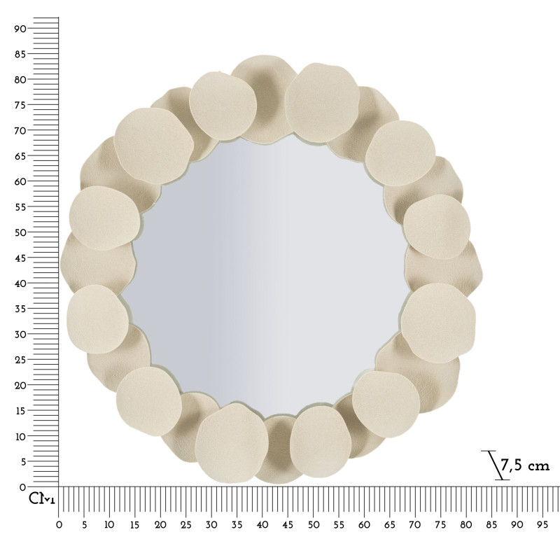 Miroir mural Dune 85x7,5x85 cm (miroir Ø62 cm) – Élégance sculpturale et harmonie murale