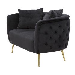 Canapé Bucarest noir 127x74x71 cm – Design élégant et présence raffinée