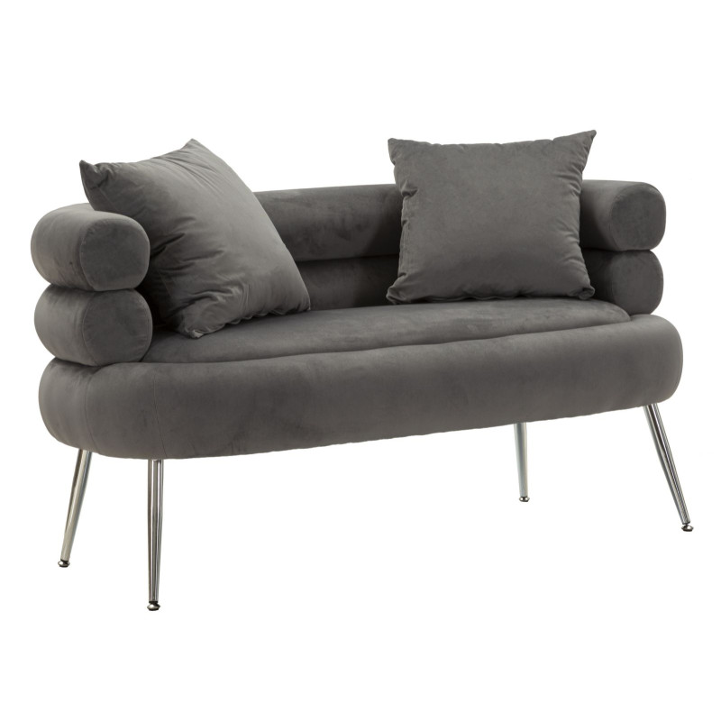 Canapé Silvery Plus avec coussins 133x68x69 cm – Raffinement métallique et style moderne