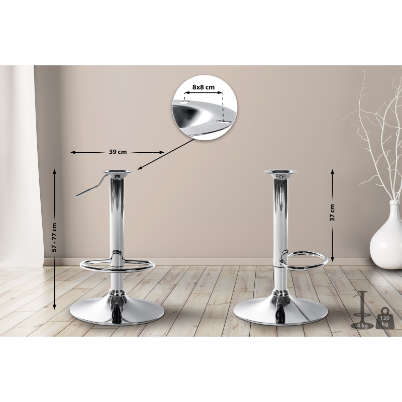 Cadre XL pour tabourets de bar 8 x 8 cm chrome